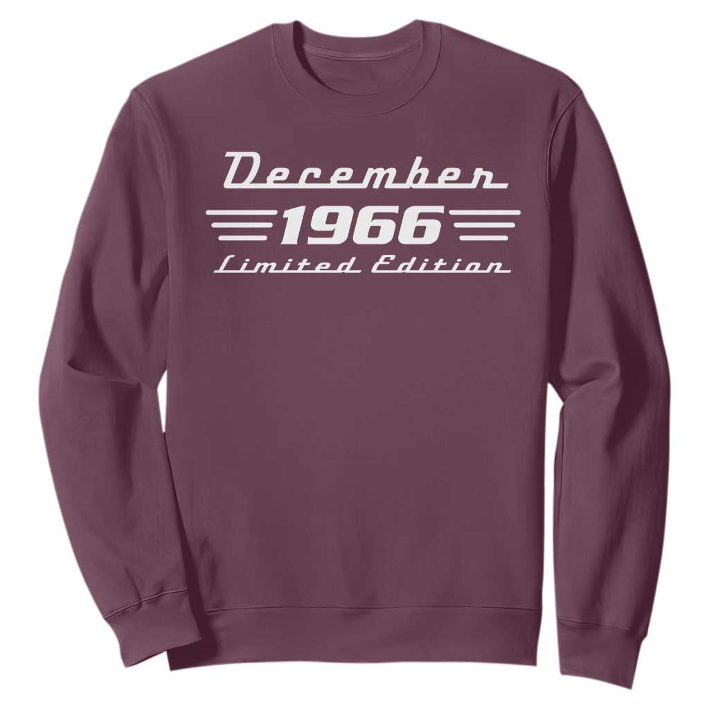 1966 December 60th Birthday Sweatshirt Vintage Limited Edition 60 Year Old Gift