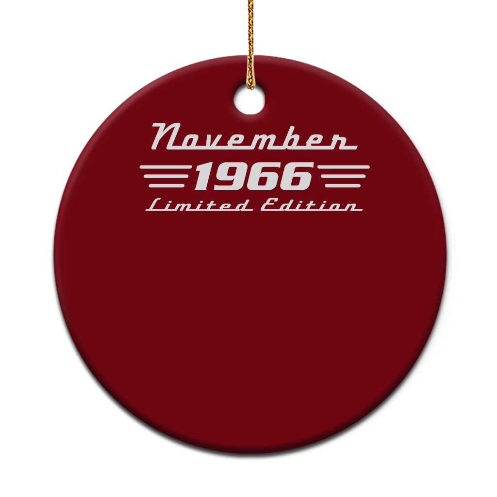 1966 November 60th Birthday Ceramic Ornament Vintage Limited Edition 60 Year Old Gift