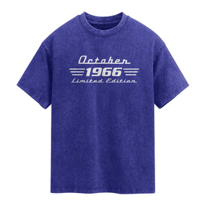 1966 October 60th Birthday Washed Cotton T-Shirt Vintage Limited Edition 60 Year Old Gift