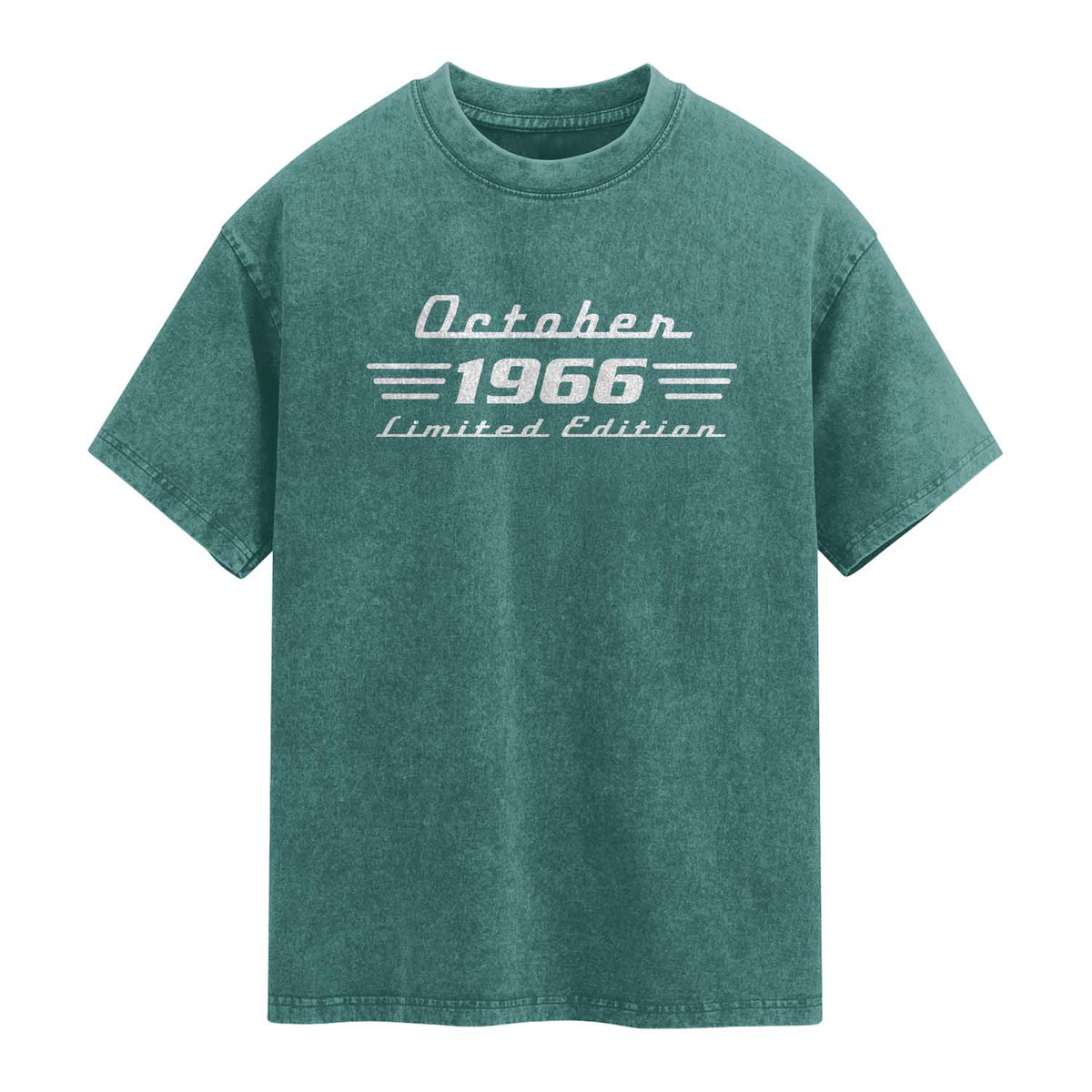 1966 October 60th Birthday Washed Cotton T-Shirt Vintage Limited Edition 60 Year Old Gift