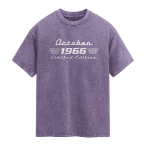 1966 October 60th Birthday Washed Cotton T-Shirt Vintage Limited Edition 60 Year Old Gift