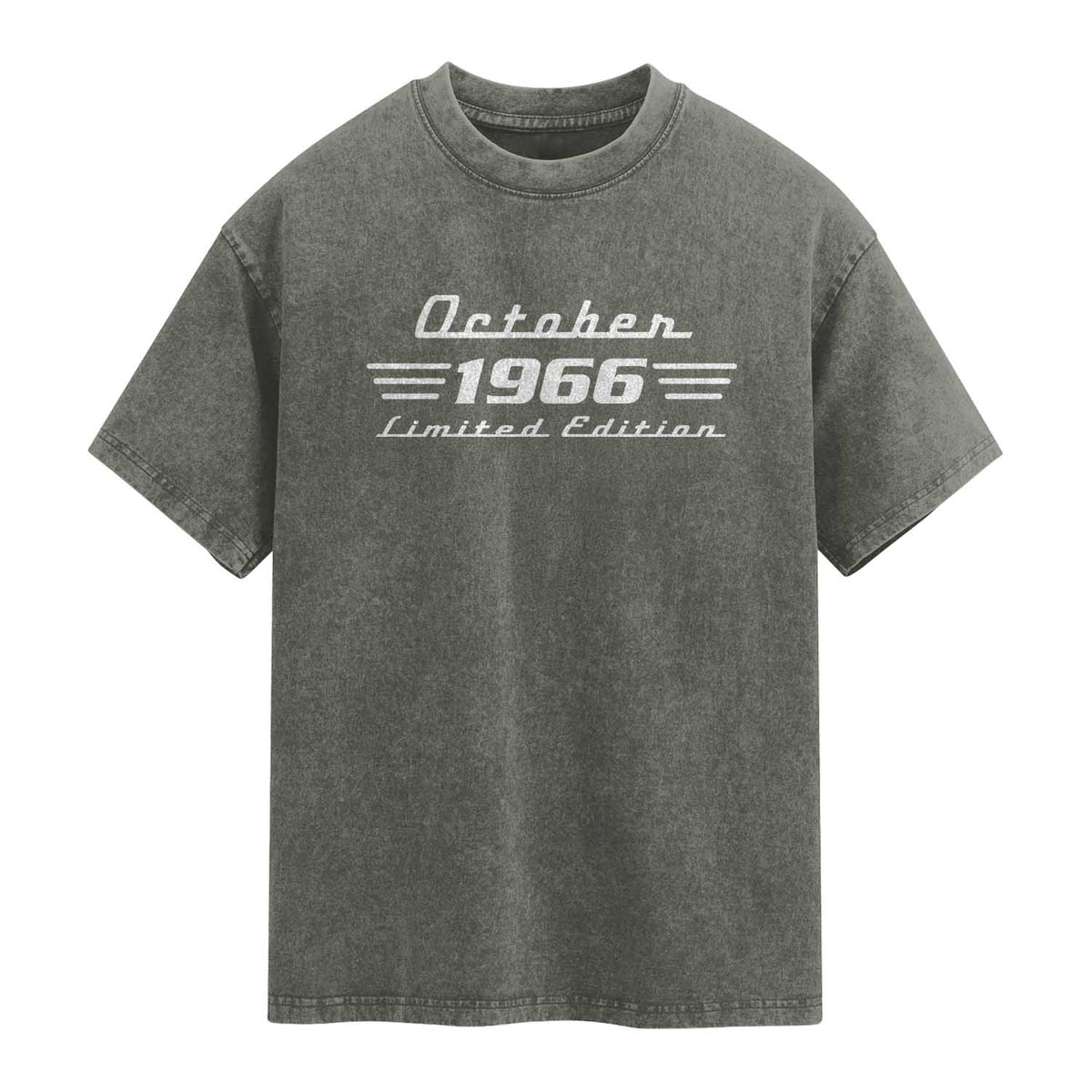 1966 October 60th Birthday Washed Cotton T-Shirt Vintage Limited Edition 60 Year Old Gift