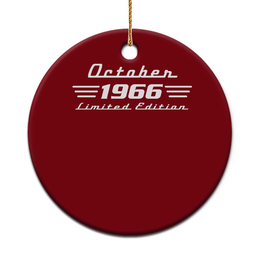 1966 October 60th Birthday Ceramic Ornament Vintage Limited Edition 60 Year Old Gift