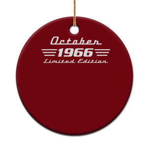 1966 October 60th Birthday Ceramic Ornament Vintage Limited Edition 60 Year Old Gift