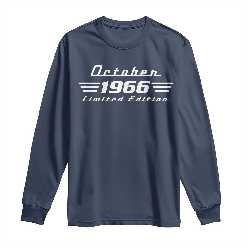 1966 October 60th Birthday Long Sleeve Shirt Vintage Limited Edition 60 Year Old Gift