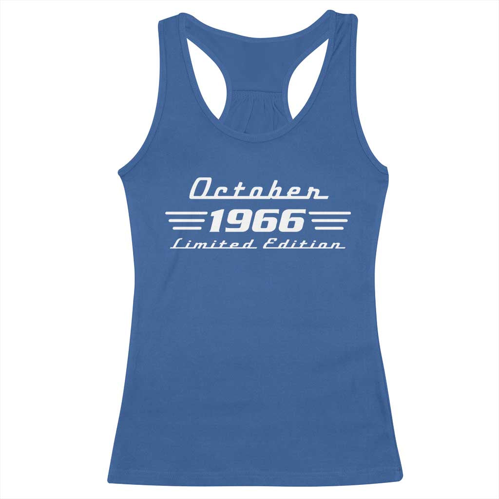 1966 October 60th Birthday Racerback Tank Top Vintage Limited Edition 60 Year Old Gift