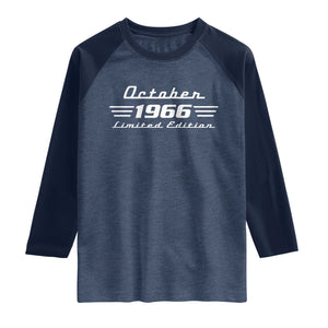 1966 October 60th Birthday Raglan Shirt Vintage Limited Edition 60 Year Old Gift
