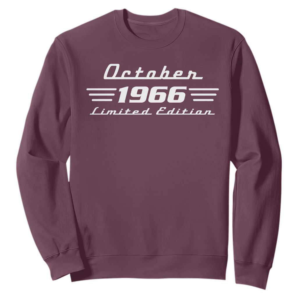 1966 October 60th Birthday Sweatshirt Vintage Limited Edition 60 Year Old Gift
