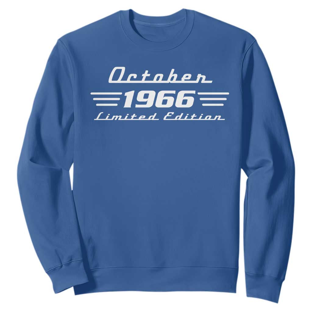1966 October 60th Birthday Sweatshirt Vintage Limited Edition 60 Year Old Gift