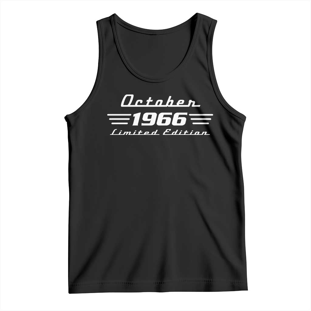 1966 October 60th Birthday Tank Top Vintage Limited Edition 60 Year Old Gift