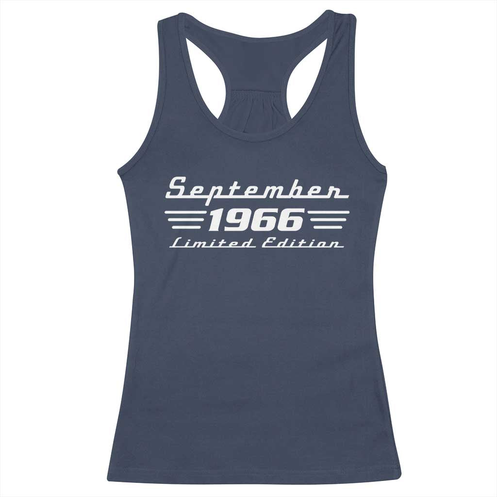 1966 September 60th Birthday Racerback Tank Top Vintage Limited Edition 60 Year Old Gift