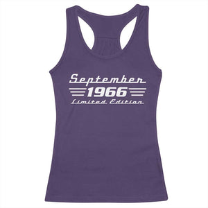1966 September 60th Birthday Racerback Tank Top Vintage Limited Edition 60 Year Old Gift