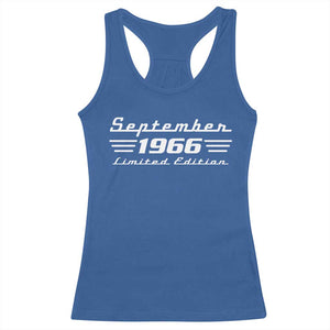 1966 September 60th Birthday Racerback Tank Top Vintage Limited Edition 60 Year Old Gift