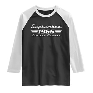 1966 September 60th Birthday Raglan Shirt Vintage Limited Edition 60 Year Old Gift