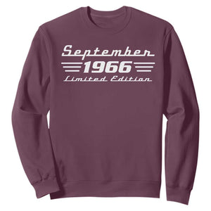 1966 September 60th Birthday Sweatshirt Vintage Limited Edition 60 Year Old Gift