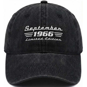 1966 September 60th Birthday Washed Cotton Baseball Cap Vintage Limited Edition 60 Year Old Gift