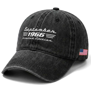 1966 September 60th Birthday Washed Cotton Baseball Cap Vintage Limited Edition 60 Year Old Gift