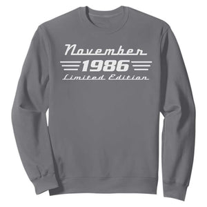 1986 November 40th Birthday Sweatshirt Vintage Limited Edition 40 Year Old Gift