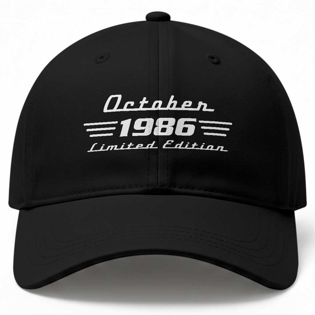 1986 October 40th Birthday Baseball Cap Vintage Limited Edition 40 Year Old Gift