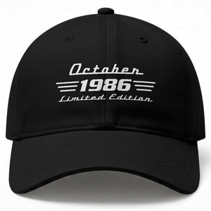 1986 October 40th Birthday Baseball Cap Vintage Limited Edition 40 Year Old Gift