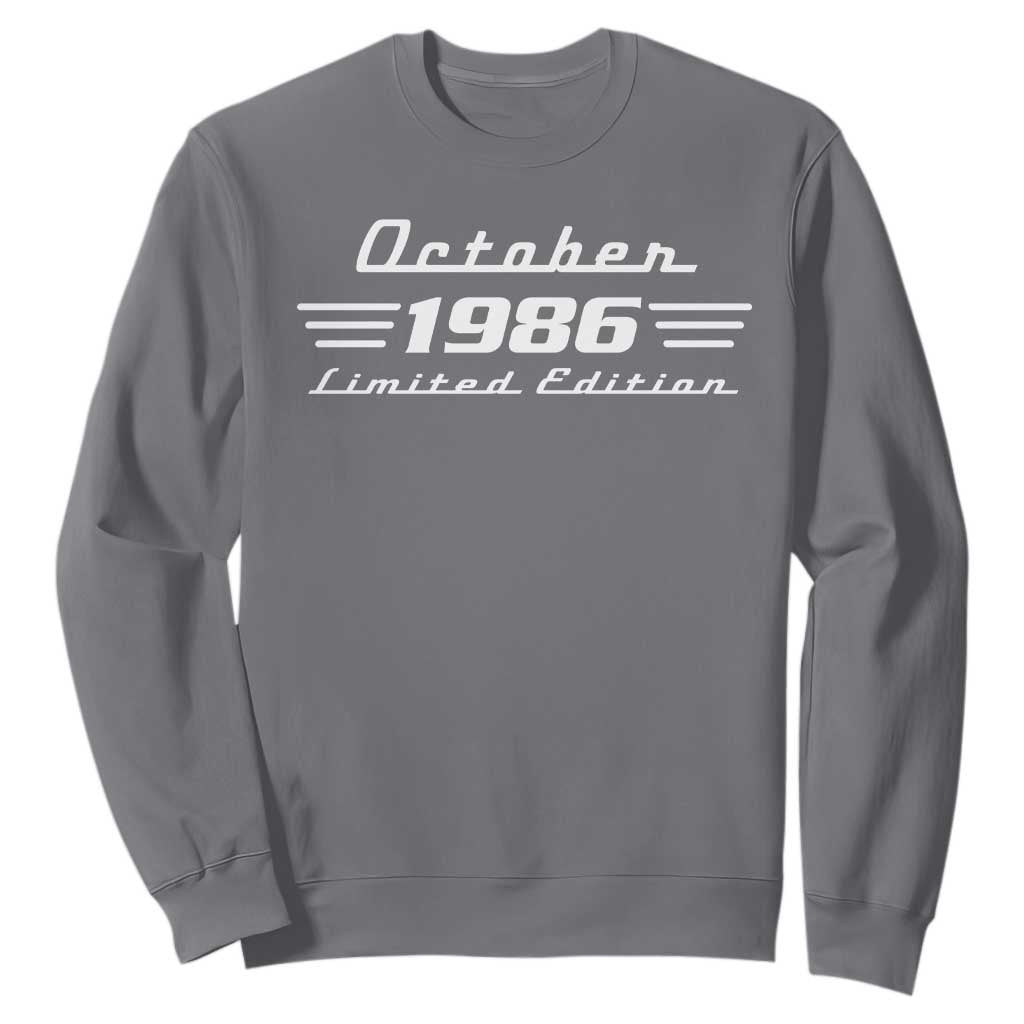 1986 October 40th Birthday Sweatshirt Vintage Limited Edition 40 Year Old Gift