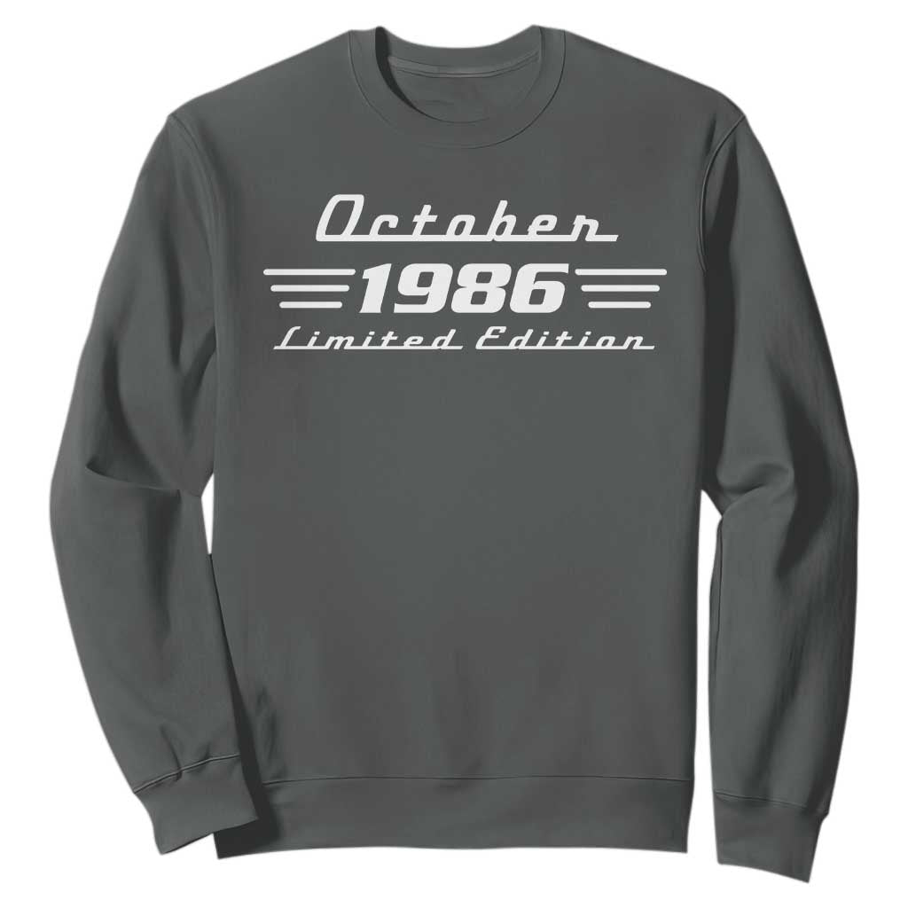 1986 October 40th Birthday Sweatshirt Vintage Limited Edition 40 Year Old Gift