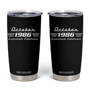 1986 October 40th Birthday Tumbler Cup Vintage Limited Edition 40 Year Old Gift