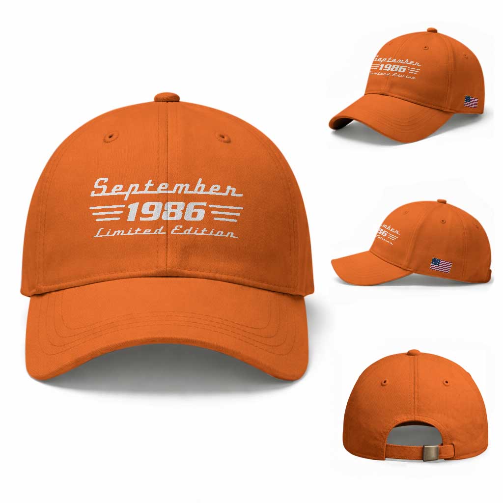 1986 September 40th Birthday Baseball Cap Vintage Limited Edition 40 Year Old Gift
