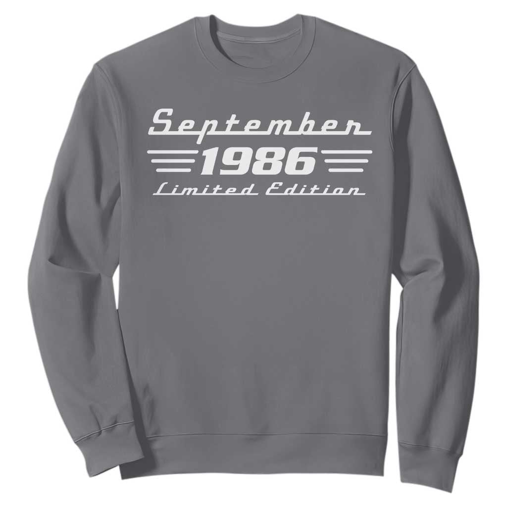 1986 September 40th Birthday Sweatshirt Vintage Limited Edition 40 Year Old Gift
