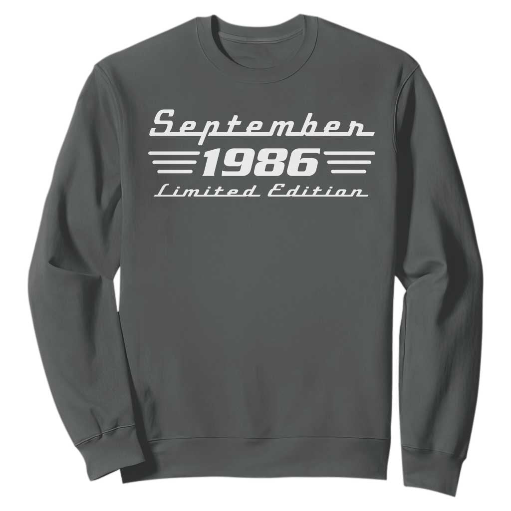 1986 September 40th Birthday Sweatshirt Vintage Limited Edition 40 Year Old Gift
