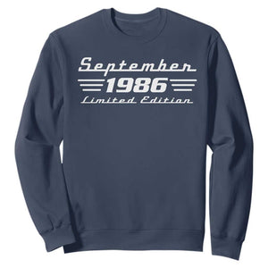 1986 September 40th Birthday Sweatshirt Vintage Limited Edition 40 Year Old Gift