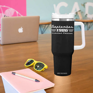 1986 September 40th Birthday Tumbler With Handle Vintage Limited Edition 40 Year Old Gift
