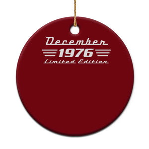 1976 December 50th Birthday Ceramic Ornament Vintage Limited Edition 50 Year Old Gift