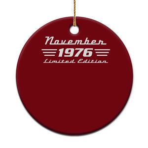 1976 November 50th Birthday Ceramic Ornament Vintage Limited Edition 50 Year Old Gift