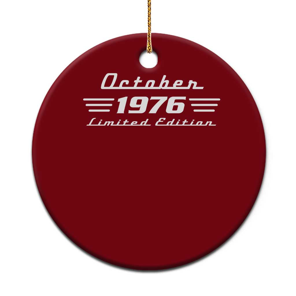 1976 October 50th Birthday Ceramic Ornament Vintage Limited Edition 50 Year Old Gift