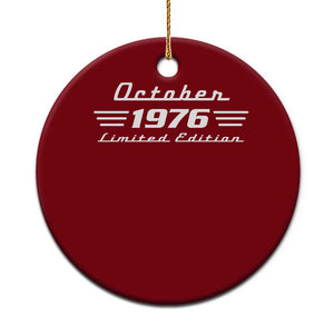 1976 October 50th Birthday Ceramic Ornament Vintage Limited Edition 50 Year Old Gift
