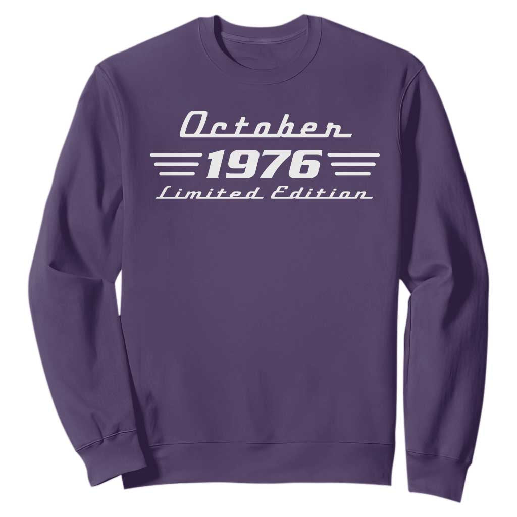 1976 October 50th Birthday Sweatshirt Vintage Limited Edition 50 Year Old Gift