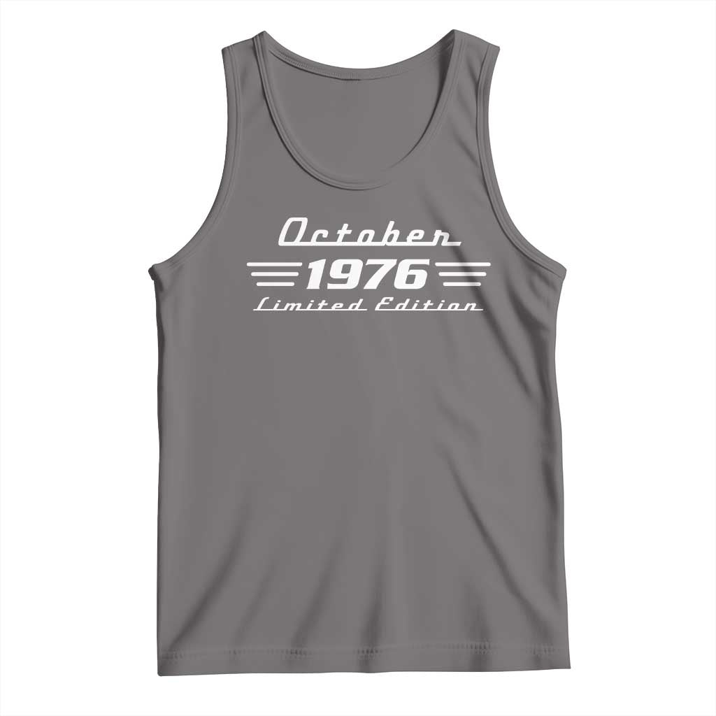 1976 October 50th Birthday Tank Top Vintage Limited Edition 50 Year Old Gift