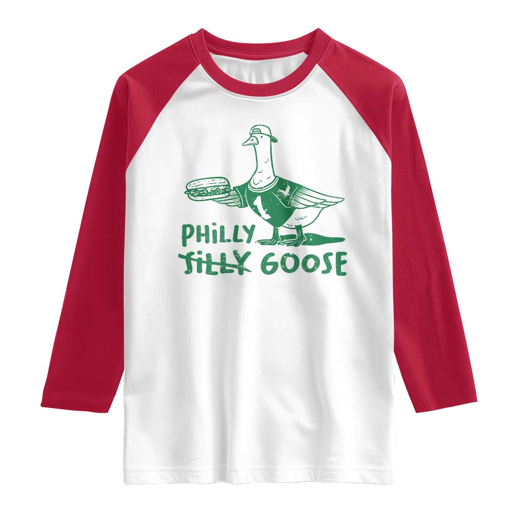 Philly Goose Raglan Shirt Funny PFE Fan Silly Gooses TS10 White Red Print Your Wear