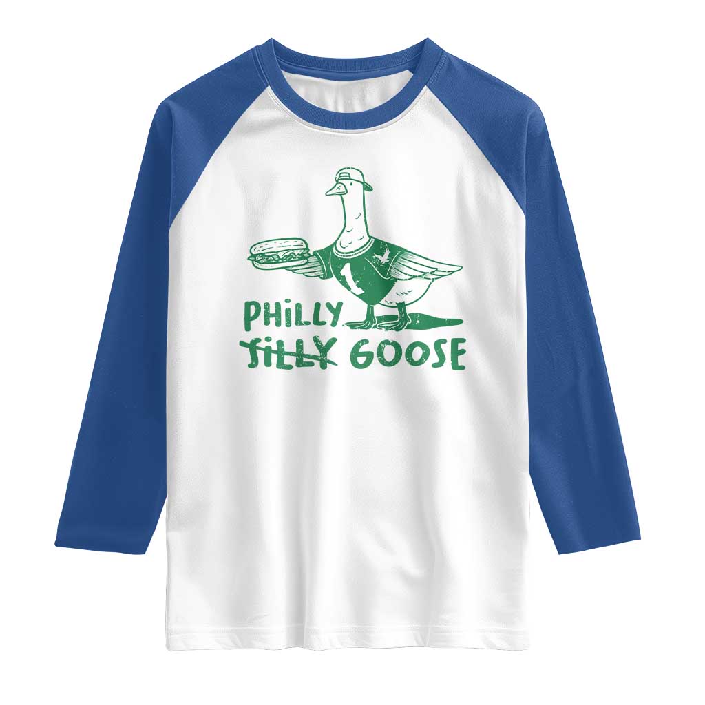 Philly Goose Raglan Shirt Funny PFE Fan Silly Gooses TS10 White Royal Print Your Wear