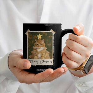 Meowy Christmas Coffee Mug Funny Cat Xmas Tree Retro Vintage Photo TS10 Print Your Wear