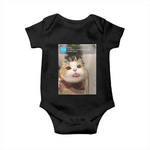 Funny Cat Christmas Baby Onesie Ring There is Motion at Your Front Door Meme Xmas Tree TS10 Black Print Your Wear
