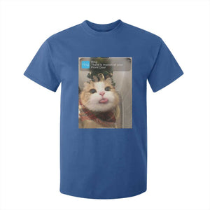 Funny Cat Christmas T Shirt For Kid Ring There is Motion at Your Front Door Meme Xmas Tree TS10 Royal Blue Print Your Wear