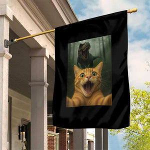 Cat Selfie With Dinosaur Garden Flag Funny Cat Gifts TS10 Print Your Wear