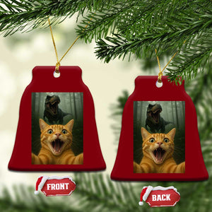 Cat Selfie With Dinosaur Ceramic Ornament Funny Cat Gifts TS10 Print Your Wear