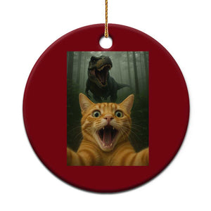Cat Selfie With Dinosaur Ceramic Ornament Funny Cat Gifts TS10 1pc Red Print Your Wear