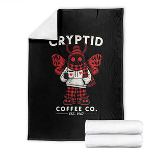Cozy Mothman Coffee Co Throw Blanket Vintage Retro Cryptid Coffee Lover Winter Pajama Holiday