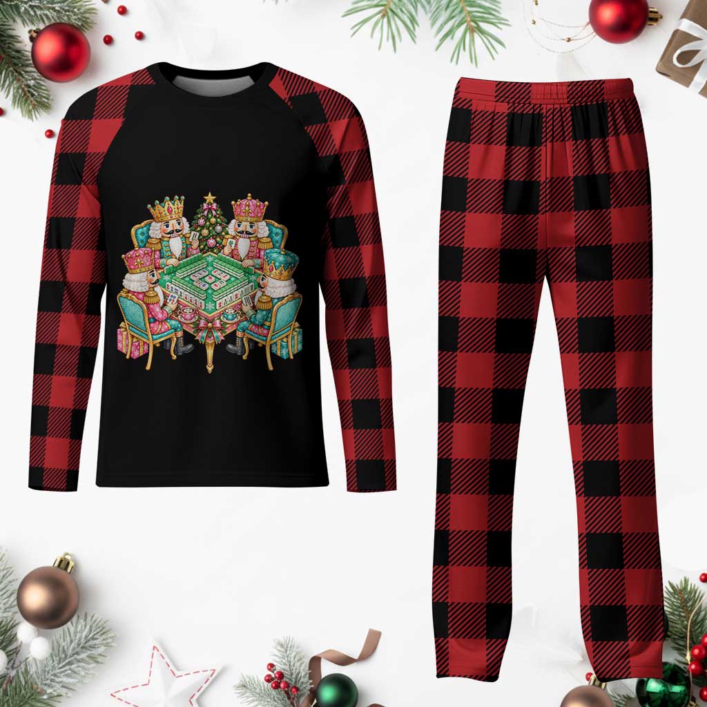 Christmas Nutcracker Mahjong Plaid Pajama Set Mahj Lovers Game Night Holiday