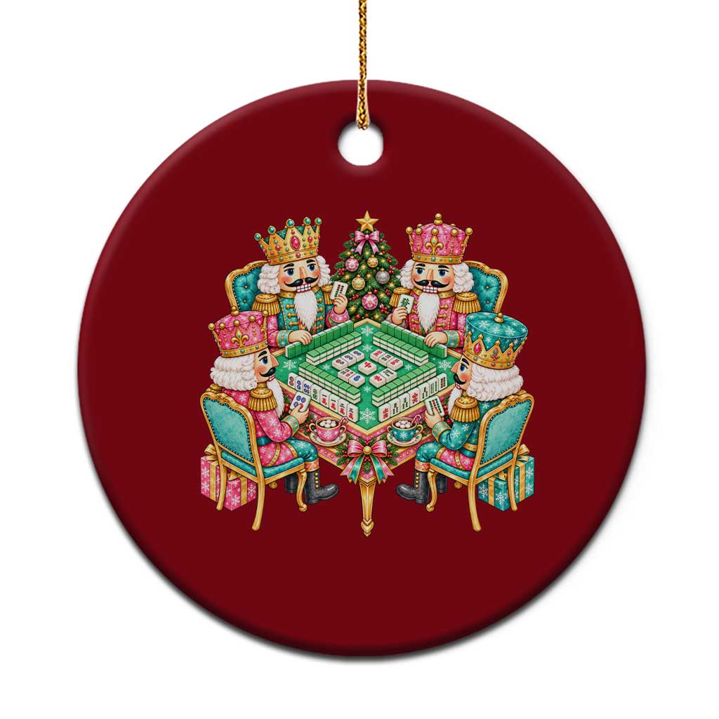 Christmas Nutcracker Mahjong Ceramic Ornament Mahj Lovers Game Night Holiday