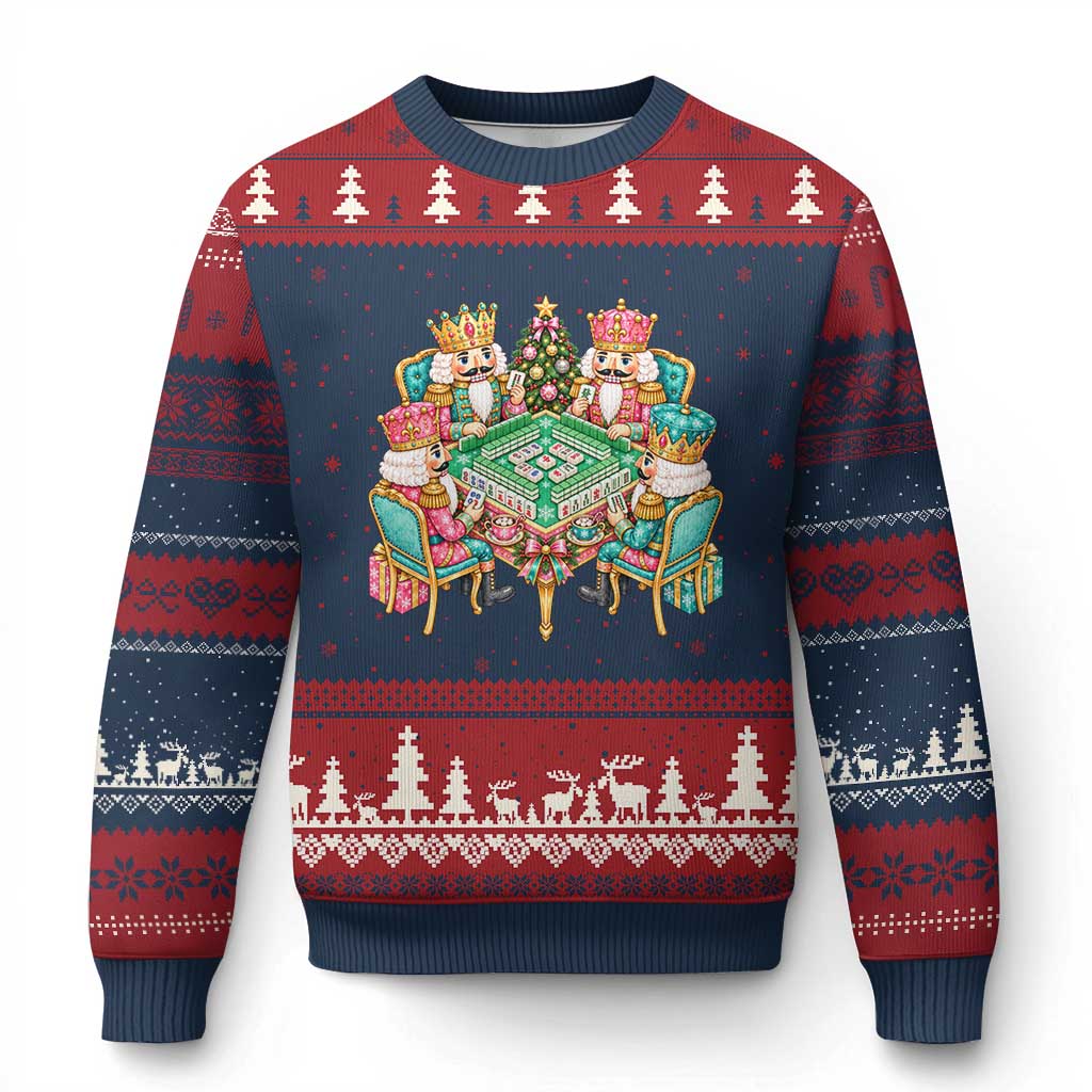 Xmas Nutcracker Mahjong Ugly Christmas Sweater Mahj Lovers Game Night Holiday